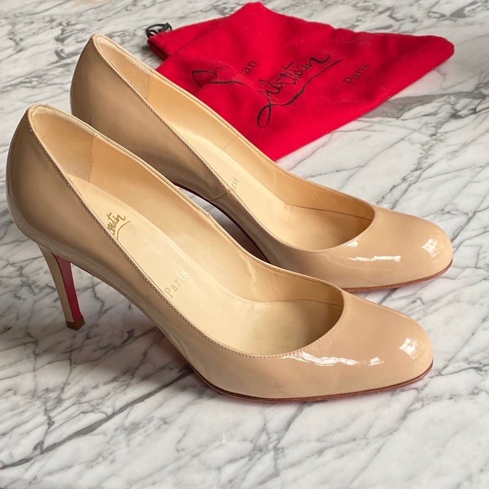 Christian Louboutin Nude Patent Pumps 85mm Size 37